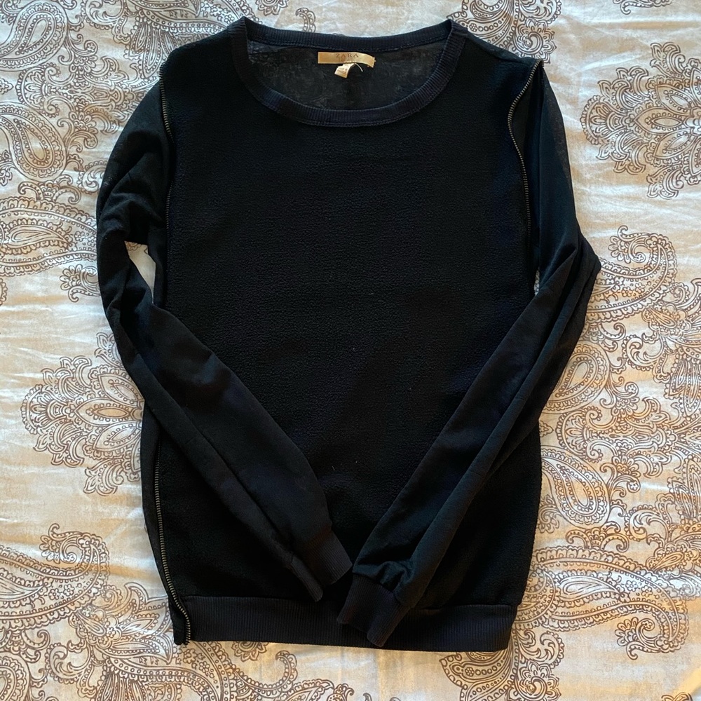 Sheer Top with Zipper detail